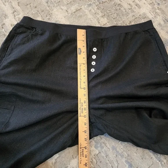Ellos Linen Blend Stretch Waist Black Crop Cargo Pant Plus Size 28 4X New NWOTS - Picture 12 of 15